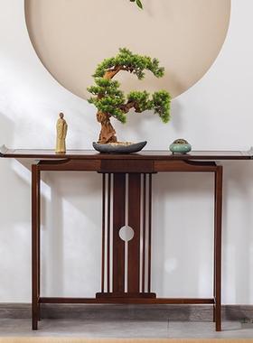 中VJZ胡桃木新式实条木玄关桌窄款入门关台复古案几轻奢门厅玄关
