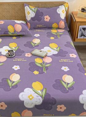 纯加厚磨毛床单件席梦思笠床垫棉保护套罩卉全10011300包花床套床