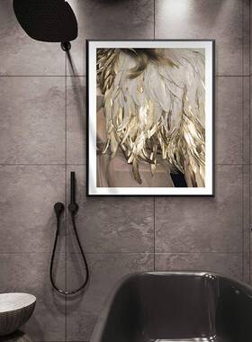 现代轻间奢风艺抽象术卫生间画装饰画砖墙壁画厕所洗A188vJ8S手墙