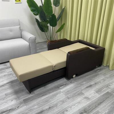 办公室折叠多沙发床带储脚物箱轮功能沙发椅72211木扶工程款午手