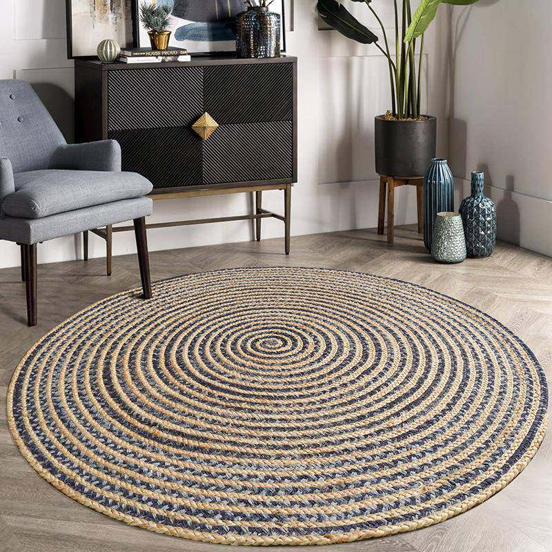 欧美黄麻地毯客厅几毯工榻榻米垫茶条纹式家用日编织地CBA手垫