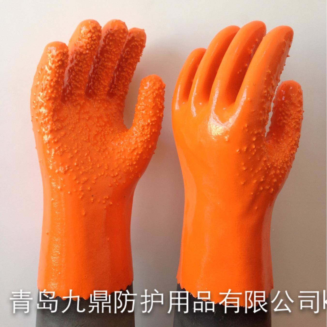 86C止滑8劳保手套全浸耐塑耐油防酸碱PV工业磨防滑防护劳保430用