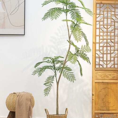 花楹真绿植高端轻奢室内tb-75442客盆景仿装饰花仿生蓝植物大型落