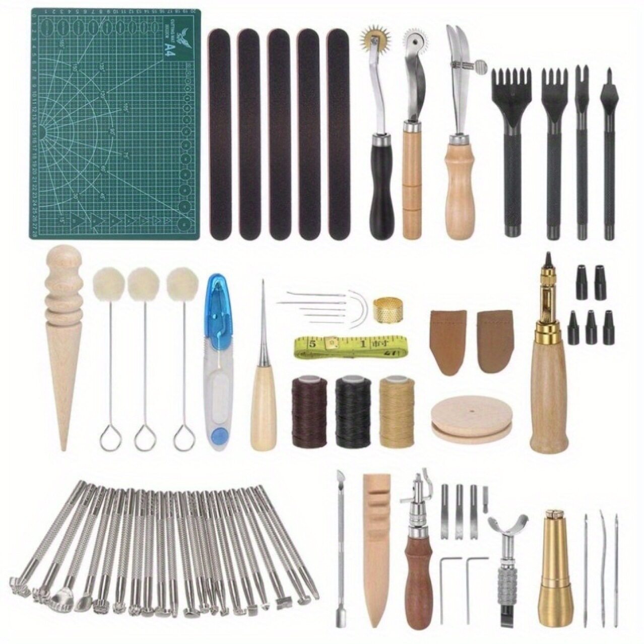 皮雕手缝DIY皮具工具套装50件