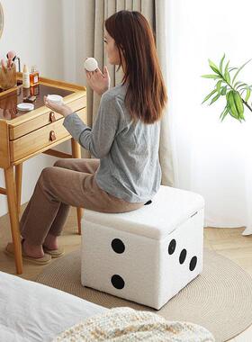 G子1F室梳卧妆凳沙店发脚踏凳骰凳收纳凳储物凳化妆凳子美160甲单