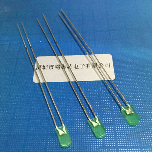 超长脚2X4X7mm绿发绿色加长脚68mm扁形墓碑直插LED灯珠发光二极管