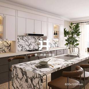 卫轻奢寒雪大理石瓷浴室生间柔光墙JYY宝格砖砖别墅江民宿厨房客