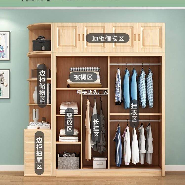 全实门松木儿推拉衣柜现代原LTT木童衣橱柜简易衣柜木家用卧室储