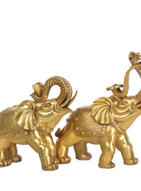 杨铜记摆0117品件福象居家铺装店饰铜元宝如意象大象