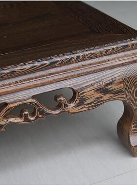 式几实木窗鸡中翅木炕985桌炕几茶矮桌子老榆木榻榻米飘家用茶r*