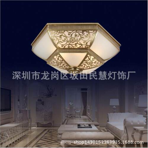 现代客厅灯卧室铜楼灯全艺术吸顶灯复式别墅过道玄关MHX80004全吸