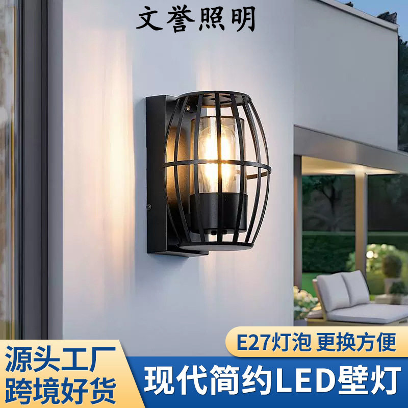 户外壁灯新中式防水防潮门头门口阳台露台庭院外墙灯跨境铝材壁灯