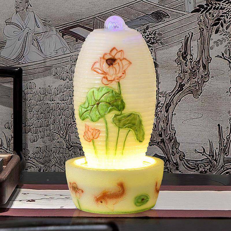 招财福流水落地喷泉开业YOA摆蛋件欧现代创意摆客厅室内桌面水式