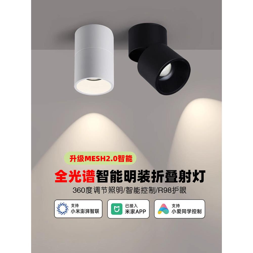 访问Mijia智能网80%关闭堆叠聚光表面安装可调折叠灯智能调光和彩