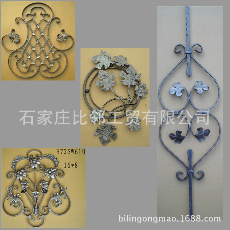 锻打铁艺大门配件 楼梯梯花 扶手门窗装饰组合花盘 河北工厂