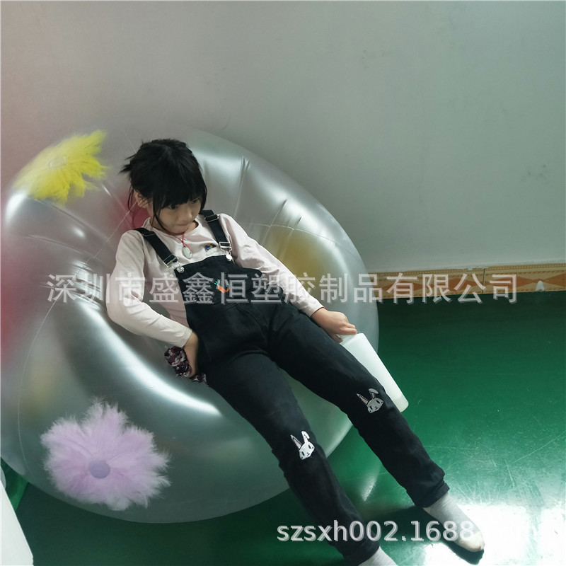 充气单人简约沙发厂家直销休闲午睡躺椅创意便携PVC懒人充气沙发