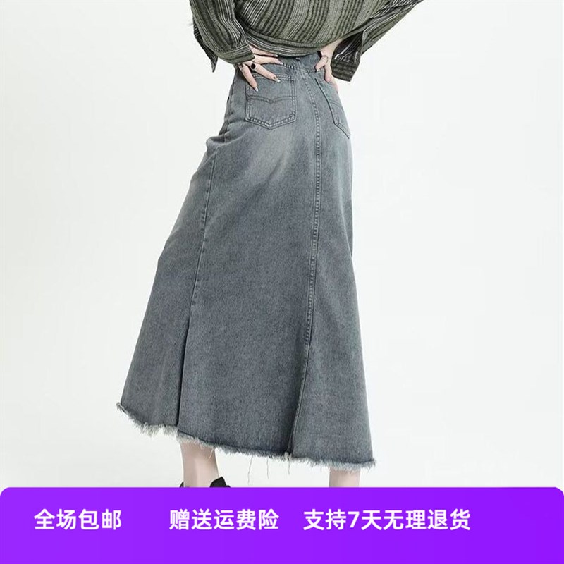 新款复古a牛仔裙高腰包臀年显瘦鱼尾中长款女字2025裙半身裙春秋