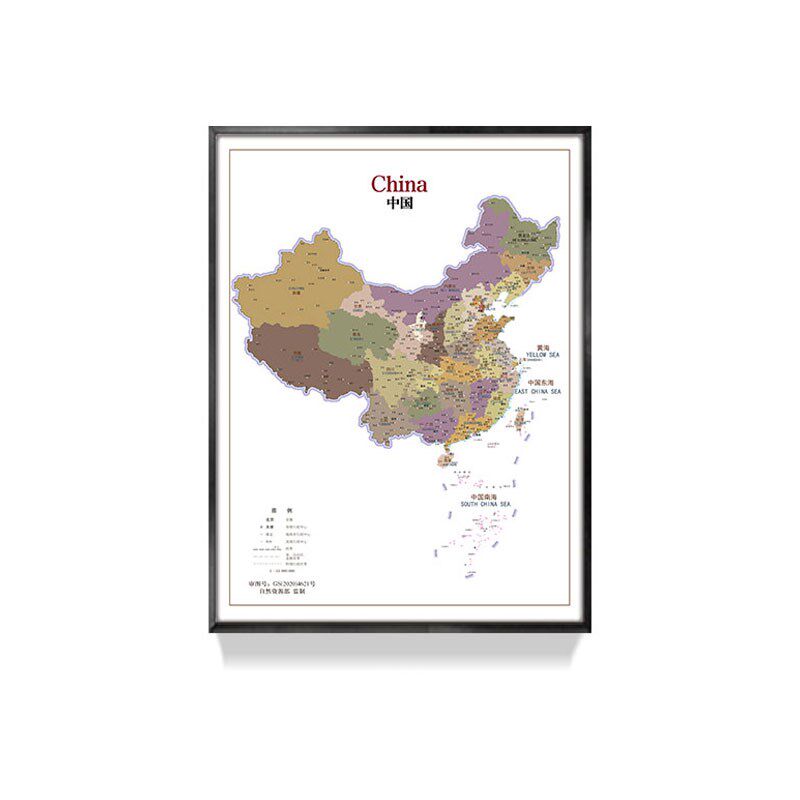 磁吸可标记办公室战略地图挂画z中国旅游打卡玄关客厅竖版装饰墙