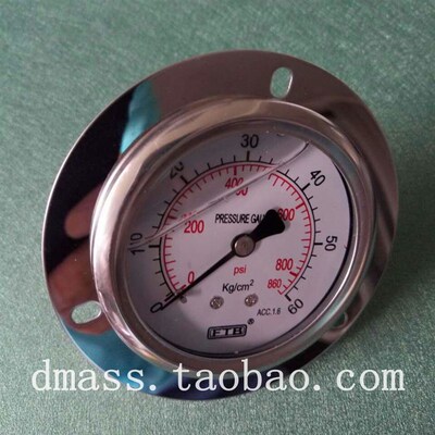 不锈钢60KG耐震压力表G1/4铜接头60公斤油压表800PSI860PSI