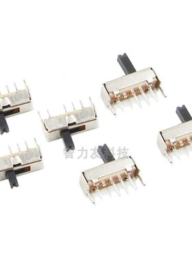 SS13D07VG2/G3/G4/5/6mm柄高 1P3T 立式滑动 6脚 4脚3档 拨动开关