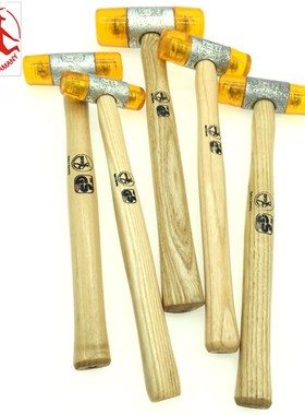 德国HUNTER猎人黄色胶锤 进口木柄安装锤子橡胶锤头22 35 50 60mm