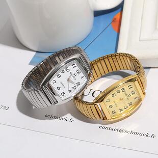 老人手表男款女款大数字方形防水爸爸男士女士中老年人石英机械表