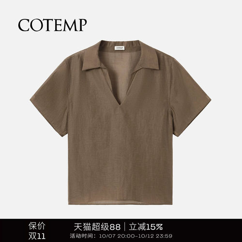 COTEMP月光复古半透Polo衫上衣