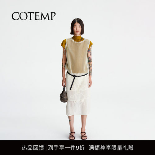 COTEMP新款薄透圆领罩衫