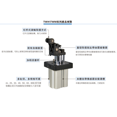 亚德客阻挡气缸TDH/TTH/TWH20/25/32/40/50/63/80*15X20X30X40SKF