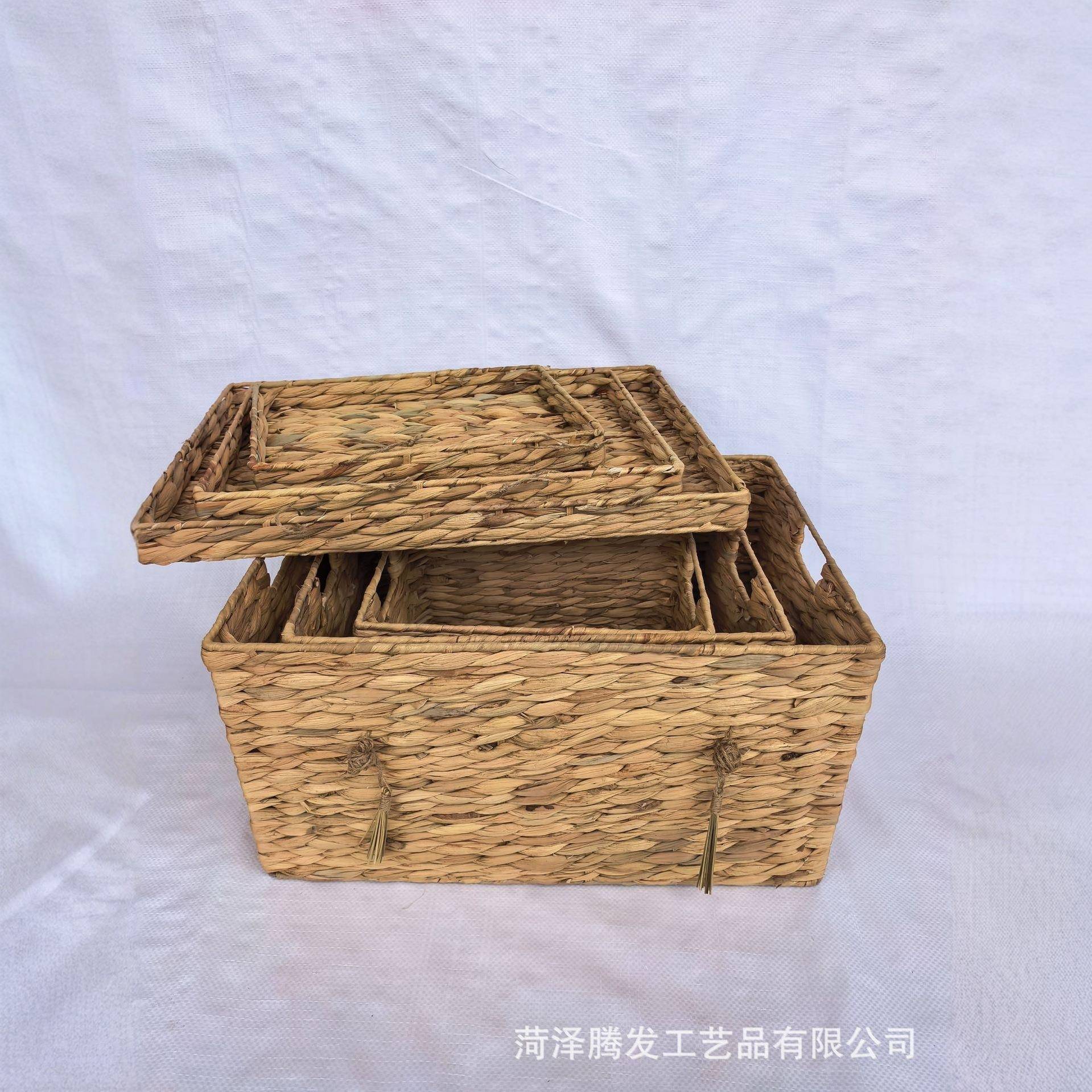 草编收纳筐海草框篮脏衣服存放篮洗衣篮杂物收纳草编篮田园储物