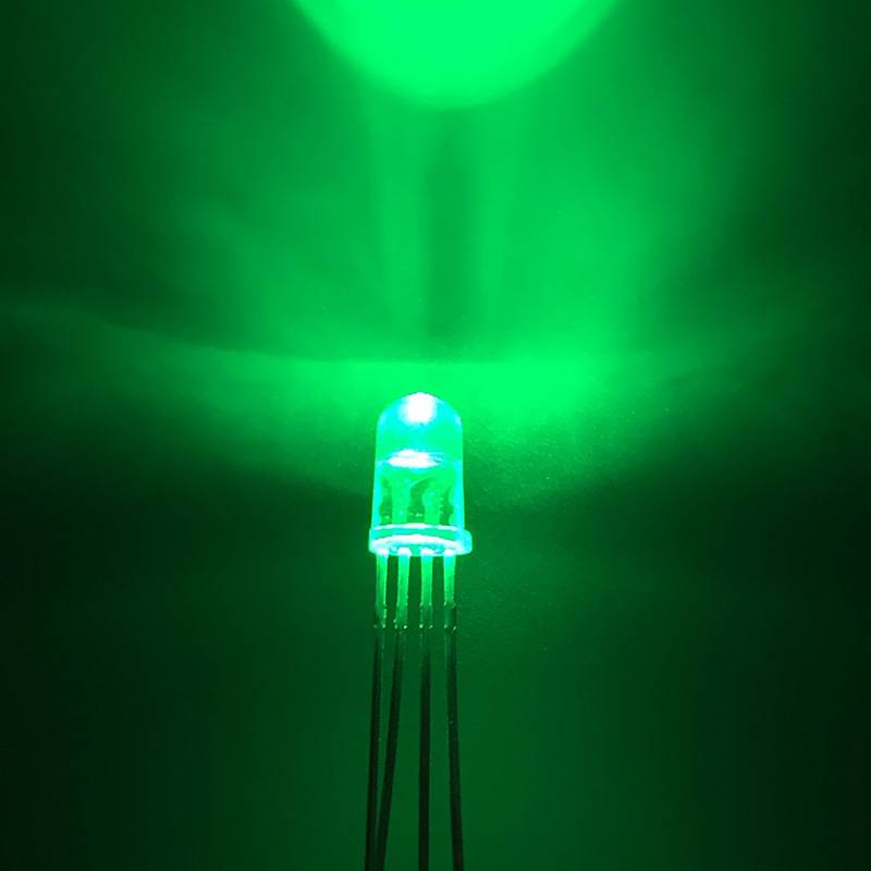 F5四脚全彩圆头有边共阳 LED灯珠  5MMRGB三色 发光二极管