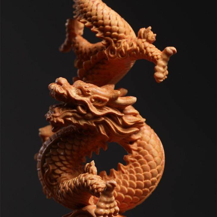 直播爆款黄天杨南年美黄实杨木摆件木雕刻飞FBX龙在龙家居玄关龙