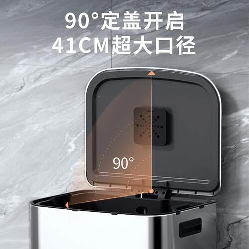 新品不锈钢桶大容量商用垃家用圾厨房脚踏式带8576盖酒店0办公室