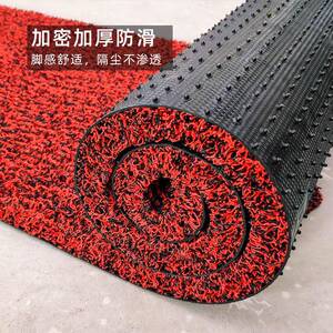 加QCN厚丝圈地钉底pvc地垫自产自销车脚垫卷入户门防滑垫毯厂汽大