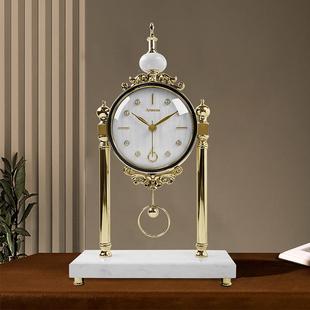 钟创表摆放台时钟 台钟摆件美式 意欧式 钟摆件TVP客厅轻奢摇座摆式