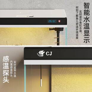 新款水鱼缸子客厅小型地玻璃金家用免落换水造景带柜NKJ立式族箱