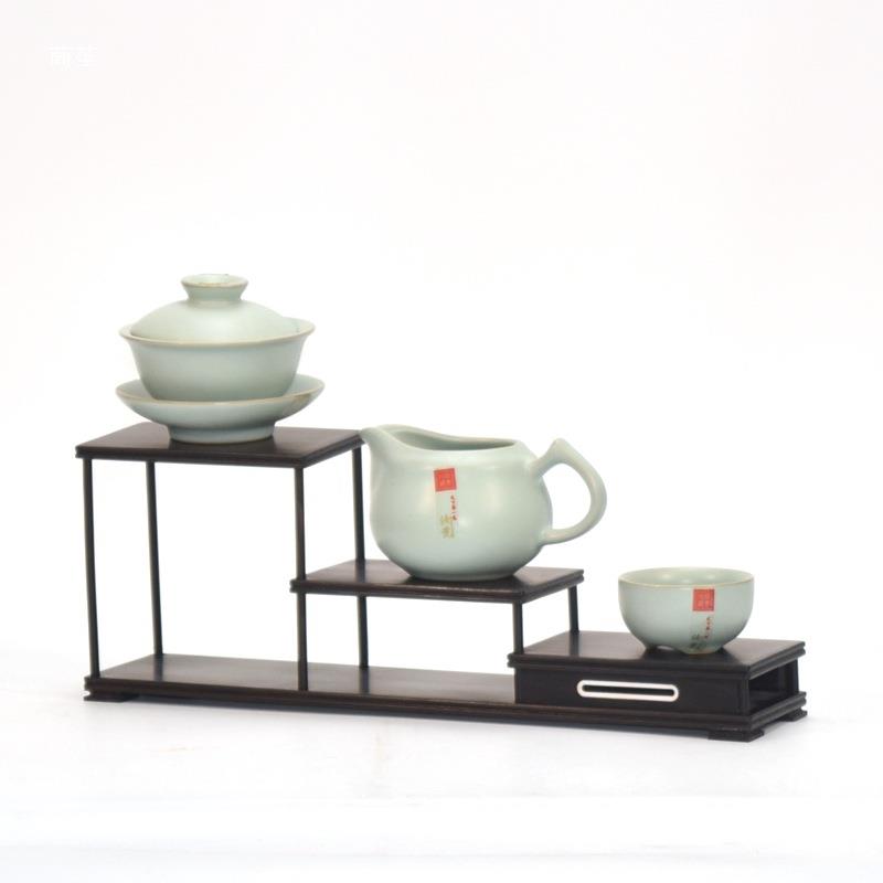 盆光檀紫博古架黑檀器茶壶架紫光檀饰品摆架奇石玉tfglzn%u底座景