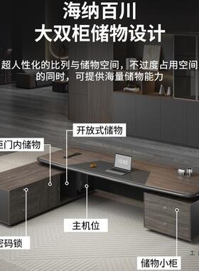 老板轻CJN奢感办桌椅组合桌总裁桌公简约现代大气家具经班理大台