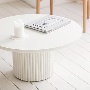 小茶几QBZ桌客厅家用大石台面实木简约高现代50cm组合圆形户型80