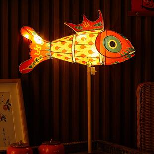 40/60/80cm非遗手持鱼灯笼中秋节成品户外舞蹈演出道具鲤鱼灯
