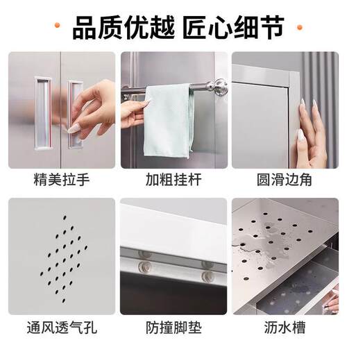 不锈钢清洁柜学保工具杂室物收纳洁储物柜工厂校教不锈钢CY-QJG12