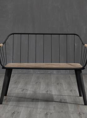 6代R灿家洋现简约组装实木381用靠闲背餐椅电脑椅餐厅铁艺沙发椅