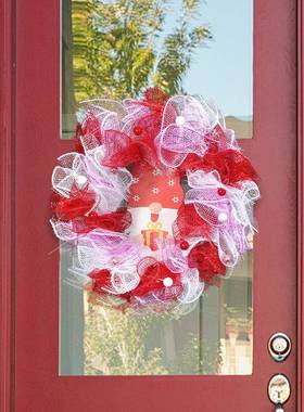 晶辰跨置新品门前装饰珍珠日EVY花环创意情人境节挂饰壁挂节布道