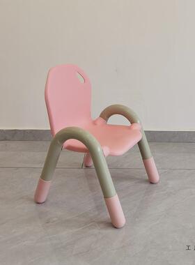 幼儿园椅子儿童塑手料靠椅早教中心幼儿宝背宝厚防滑带扶小UEQ凳
