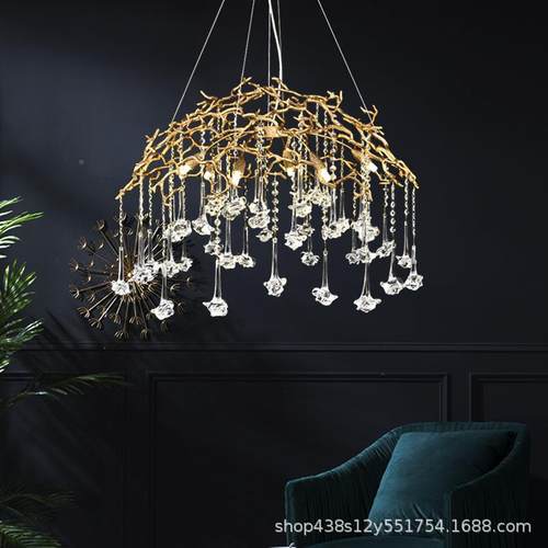 代法式轻奢厅吊灯大艺餐术高档玫瑰花客厅灯意式现创意气全铜ZIE