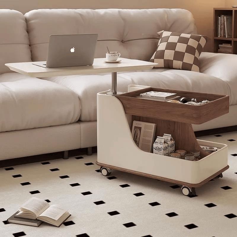 y可移动茶几m简客TWG厅柜家用沙发边小户型推车升降旋转折叠岩约