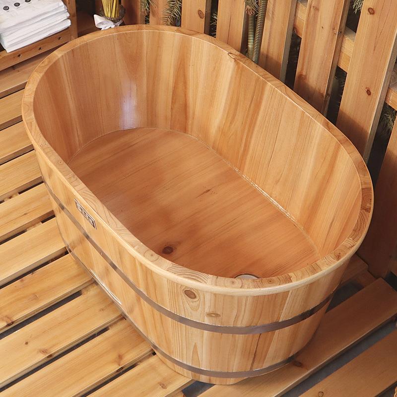 洗澡桶儿童圆形沐浴桶实木保温浴缸家用木桶沐浴小户型木制泡澡