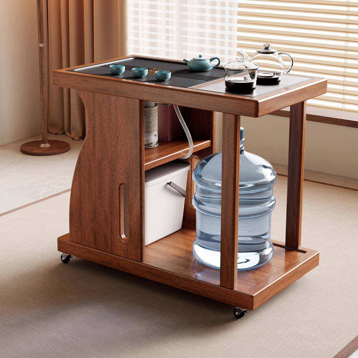 移动茶台家用茶桌实木LNW茶车烧水壶一体茶套水柜多小能功茶几装,商业/办公家具,茶台/茶桌,淘宝优惠券,粉丝福利购,淘宝优惠卷