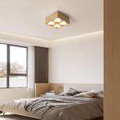 明筒灯原木无主灯照过PRM明客厅装 卧室le斗胆灯格栅灯走廊d道灯