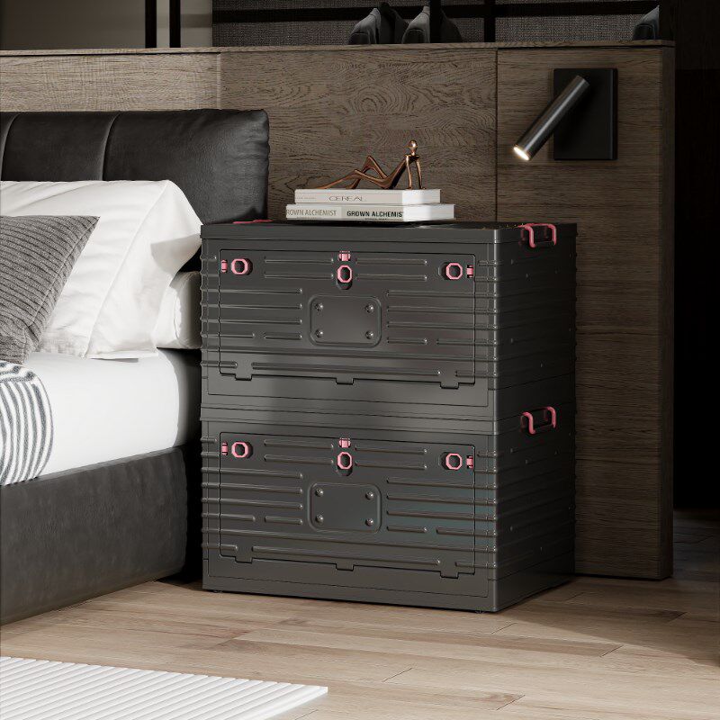 收纳箱带滑轮宿舍整理箱可折叠储物箱子H三开门侧开门可堆叠大容